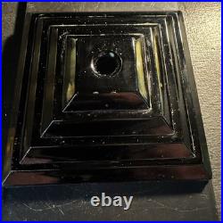 Slag Glass Houze/Vidrio 6 Inch Tiered Skyscraper Base In Black Onyx Style