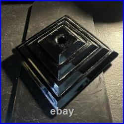 Slag Glass Houze/Vidrio 6 Inch Tiered Skyscraper Base In Black Onyx Style