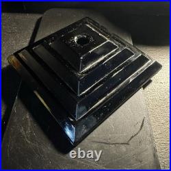 Slag Glass Houze/Vidrio 6 Inch Tiered Skyscraper Base In Black Onyx Style