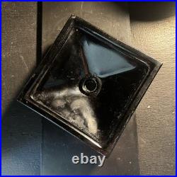 Slag Glass Houze/Vidrio 6 Inch Tiered Skyscraper Base In Black Onyx Style