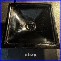 Slag Glass Houze/Vidrio 6 Inch Tiered Skyscraper Base In Black Onyx Style Slag Glass Houze/Vidrio 6 Inch Tiered Skyscraper Base In Black Onyx Style