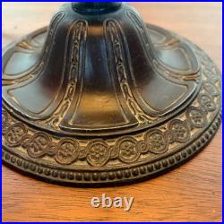 Slag Glass Lamp 6 Panel Overlay Bronzed Grapevine Fluted Base Royal Art Glass Co Slag Glass Lamp 6 Panel Overlay Bronzed Grapevine Fluted Base Royal Art Glass Co