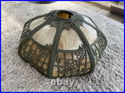 Slag Glass Lamp Shade / Chicago-Empire Lamp Co / 1 Panel Is Missing