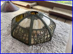 Slag Glass Lamp Shade / Chicago-Empire Lamp Co / 1 Panel Is Missing