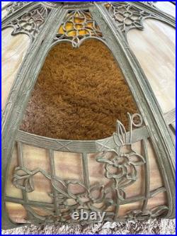 Slag Glass Lamp Shade / Chicago-Empire Lamp Co / 1 Panel Is Missing