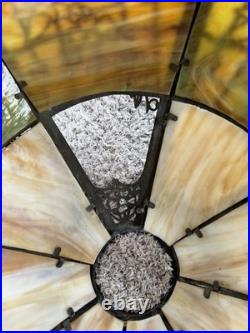 Slag Glass Lamp Shade / Chicago-Empire Lamp Co / 1 Panel Is Missing