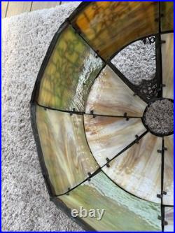 Slag Glass Lamp Shade / Chicago-Empire Lamp Co / 1 Panel Is Missing