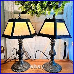 Slag Glass Lamps Vintage Desk Lamps Bedroom Lamps House Gift Christmas Gift