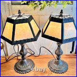 Slag Glass Lamps Vintage Desk Lamps Bedroom Lamps House Gift Christmas Gift