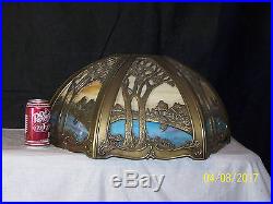 Slag Glass Mission Style Arts & Crafts Lamp/Ceiling MultiColor Shade