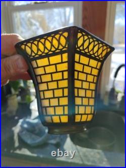 Slag Glass Sconce Part Yellow Handel Fillagree Fitter Shade 2.25 X 4.5