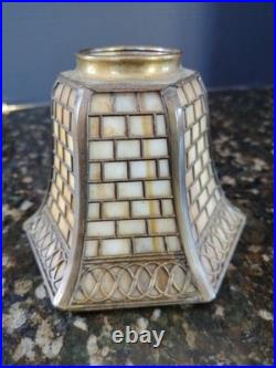 Slag Glass Sconce Part Yellow Handel Fillagree Fitter Shade 2.25 X 4.5