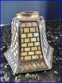 Slag Glass Sconce Part Yellow Handel Fillagree Fitter Shade 2.25 X 4.5 Slag Glass Sconce Part Yellow Handel Fillagree Fitter Shade 2.25 X 4.5