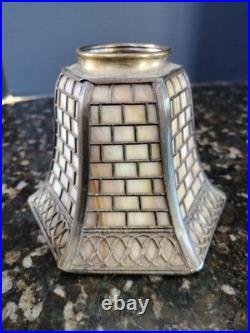 Slag Glass Sconce Part Yellow Handel Fillagree Fitter Shade 2.25 X 4.5