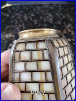 Slag Glass Sconce Part Yellow Handel Fillagree Fitter Shade 2.25 X 4.5 Slag Glass Sconce Part Yellow Handel Fillagree Fitter Shade 2.25 X 4.5