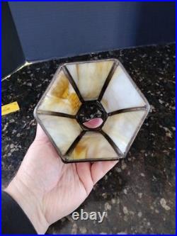 Slag Glass Sconce Part Yellow Handel Fillagree Fitter Shade 2.25 X 4.5