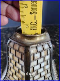 Slag Glass Sconce Part Yellow Handel Fillagree Fitter Shade 2.25 X 4.5