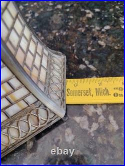 Slag Glass Sconce Part Yellow Handel Fillagree Fitter Shade 2.25 X 4.5