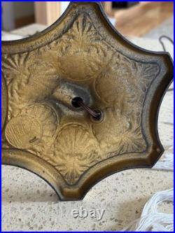 Slag Glass Shade Table Lamp Salem Brothers 1920s