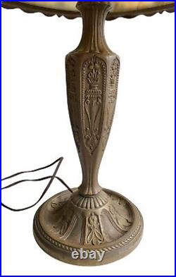 Slag Glass Shade Table Lamp Salem Brothers 1920s