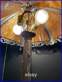 Slag Lamp 6-curved panel 1 light arms Vintage slag glass lamp