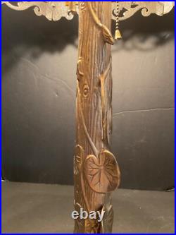 Slag Lamp 6-curved panel 1 light arms Vintage slag glass lamp