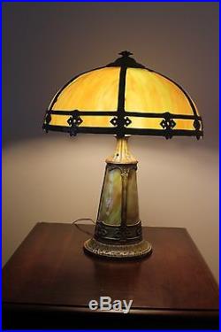 Slag Lamp with Lighted Base Very Rare and Beautiful Colors