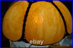 Slag Lampshade FREE SHIP Art Nouveau all glass and metal good lamp shade VGC