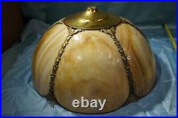 Slag Lampshade FREE SHIP Art Nouveau all glass and metal good lamp shade VGC