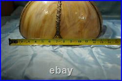 Slag Lampshade FREE SHIP Art Nouveau all glass and metal good lamp shade VGC