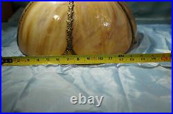 Slag Lampshade FREE SHIP Art Nouveau all glass and metal good lamp shade VGC
