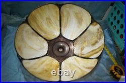Slag Lampshade FREE SHIP Art Nouveau all glass and metal good lamp shade VGC