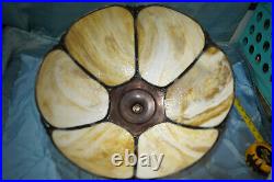 Slag Lampshade FREE SHIP Art Nouveau all glass and metal good lamp shade VGC
