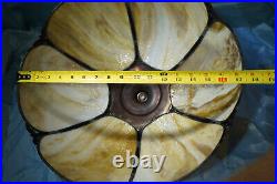 Slag Lampshade FREE SHIP Art Nouveau all glass and metal good lamp shade VGC