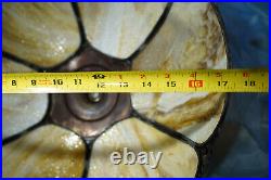 Slag Lampshade FREE SHIP Art Nouveau all glass and metal good lamp shade VGC