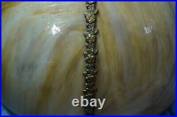 Slag Lampshade FREE SHIP Art Nouveau all glass and metal good lamp shade VGC