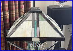 Slag Stained Glass Lamp Shade Lampshade Arts & Crafts Mission 14