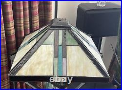 Slag Stained Glass Lamp Shade Lampshade Arts & Crafts Mission 14