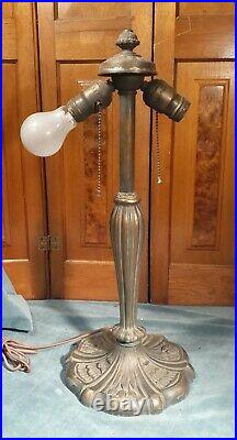 Slag glass antique panel lamp circa 1900-1930
