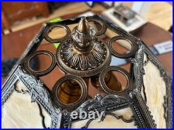 Slag glass lamp Bradley and Hubbard