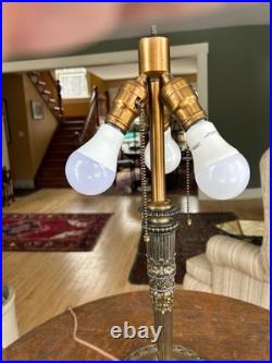 Slag glass lamp Bradley and Hubbard