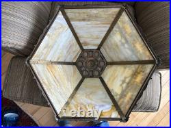 Slag glass lamp Bradley and Hubbard