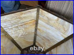 Slag glass lamp Bradley and Hubbard