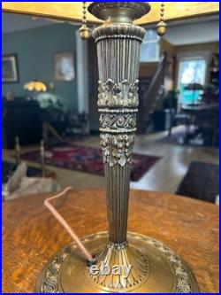 Slag glass lamp Bradley and Hubbard