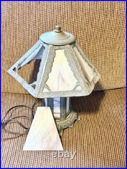 Slag glass lamp antique. 738 Slag glass lamp antique. 738