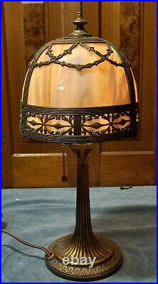 Small Empire Slag Glass Table Lamp Circa 1915-1925