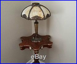 Spectacular and RARE Antique HANDEL Slag Glass Table Lamp