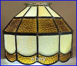 Stained Glass Lamp Shade 10x7.75 Tiffany Mission Style Slag Amber EUC