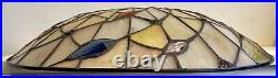 Stained Glass Lamp Shade 16x3.5 Tiffany Style Slag Pinwheel Swirl Design EUC