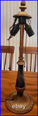 Stunning Antique 1920 Rainaud Caramel Slag Glass Table Lamp With Original Wiring